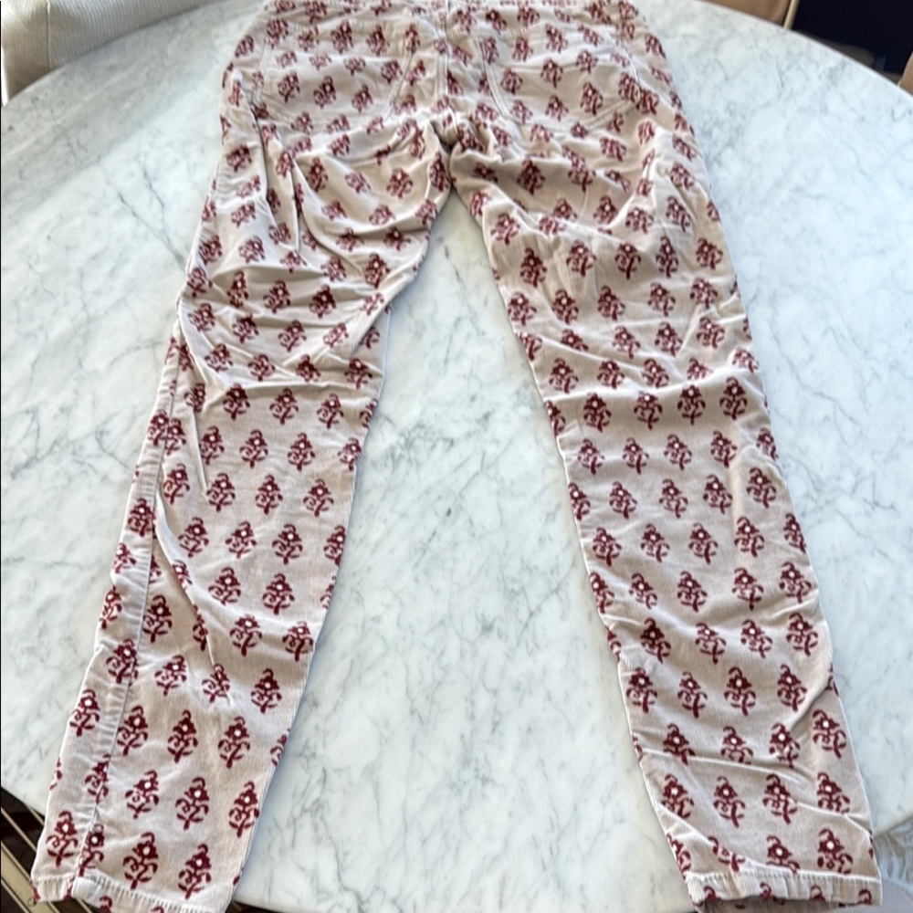 Free People Red and Tan Skinny Pants